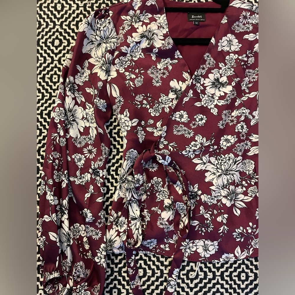 Bardot Satin Wrap Top - Picture 3 of 11